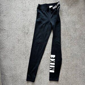 Women's Black Nike Pro Tights, Size Small